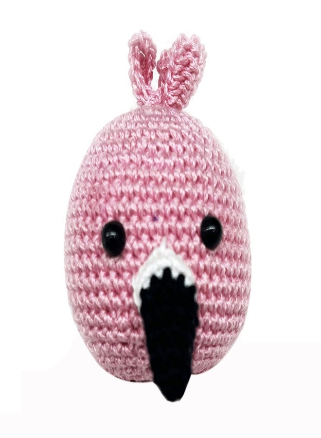 New Comers Baby Rattle (Pack of 2) for Newborn 100% Cotton Hand Crochet Knitted Soft Toy with Wooden Ring Can be use as Teether, Music Shaker for Hand Grips with Sound (Koala & Flamingo) - Image 2